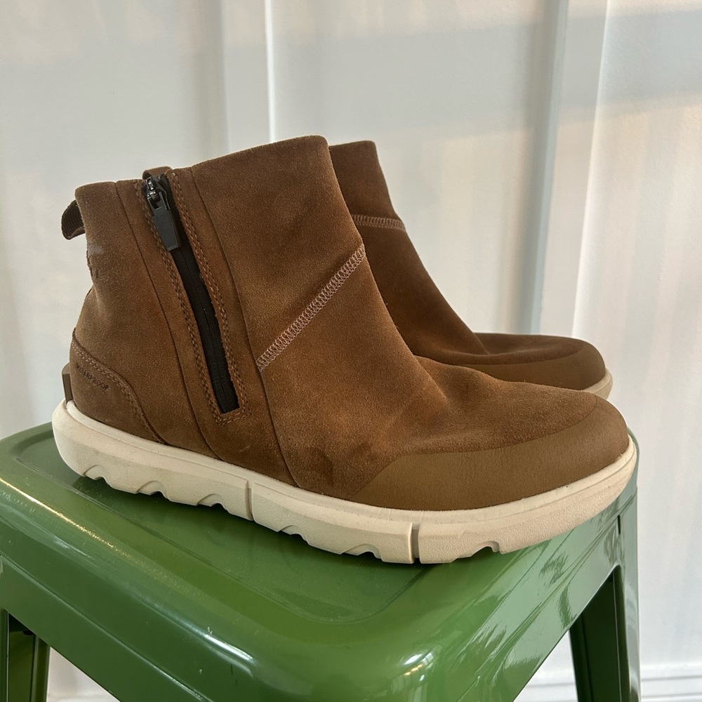 Sorel Brown Waterproof Boots with Side Zipper
